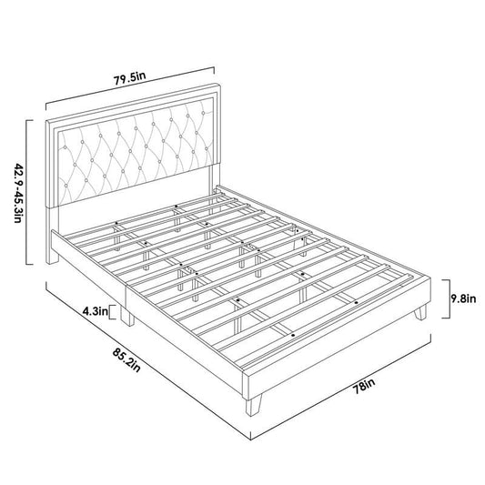 Tokyo - Grey Velvet Fabric Bed Frame image 1