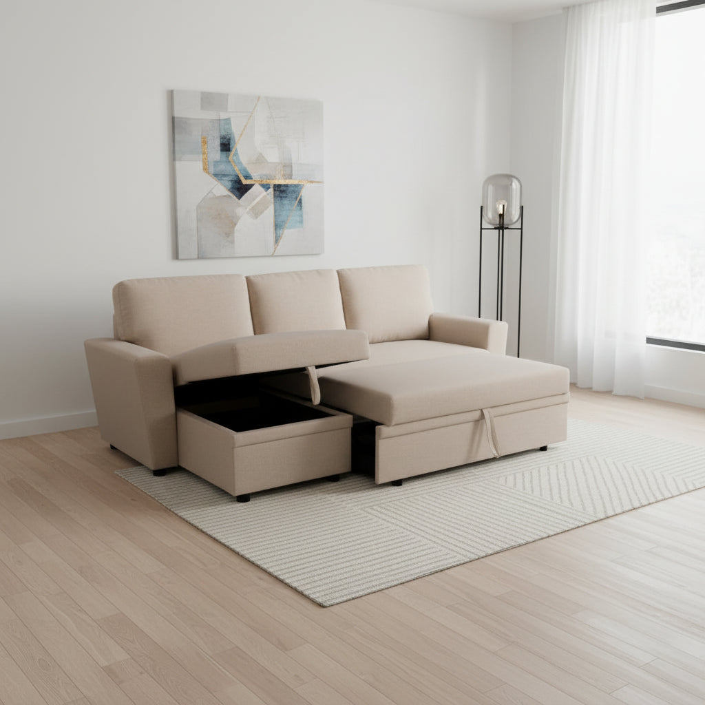Hope Reversible Sectional Sofa Bed with Storage