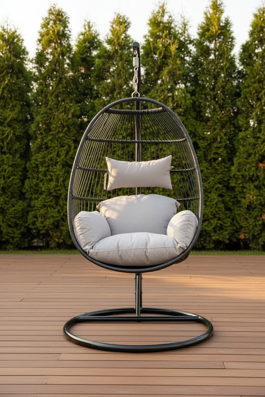 Single Folding Swing with Grey Cushion