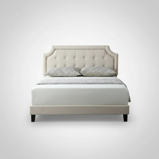 Halifax - Beige Linen Fabric Bed Frame