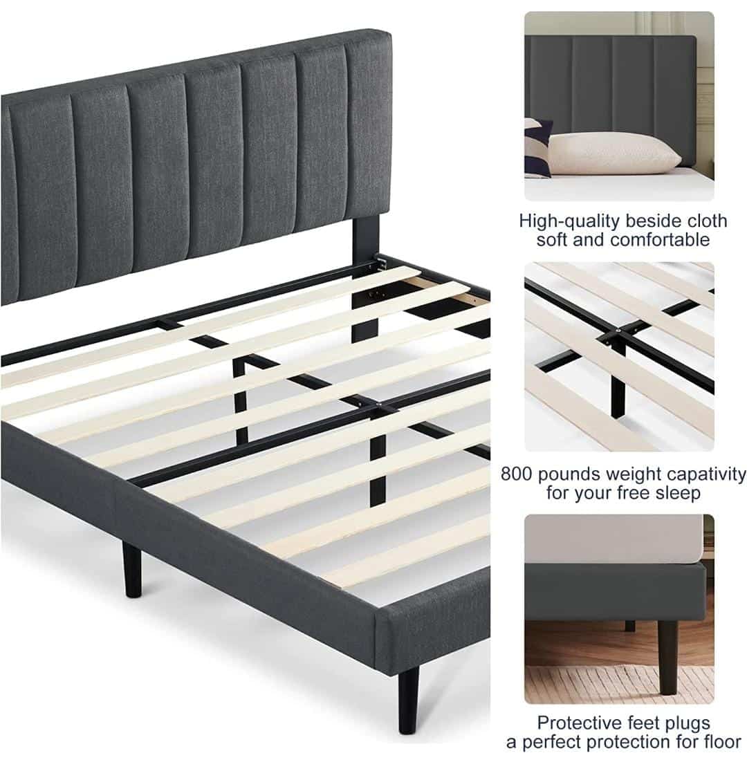 Chester - Grey Velvet Fabric Bed Frame image 3