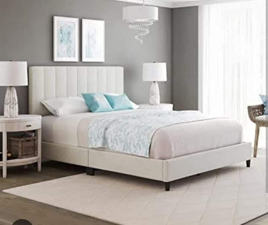 Chester - Beige Linen Fabric Bed Frame image 0