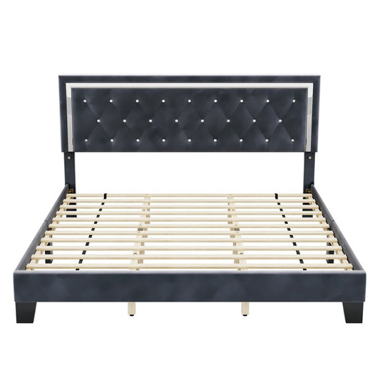 Nairobi - Black Velvet Fabric Bed Frame image 1