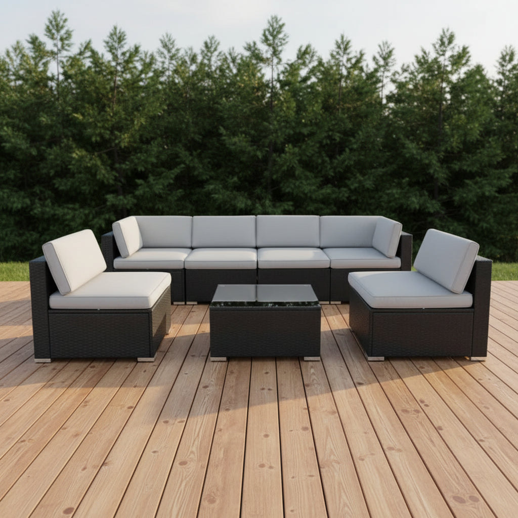 Haven 7-Piece Wicker Patio Sectional Set