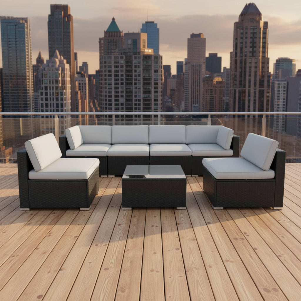 Haven 7-Piece Wicker Patio Sectional Set
