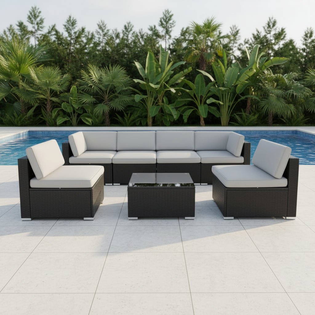 Haven 7-Piece Wicker Patio Sectional Set