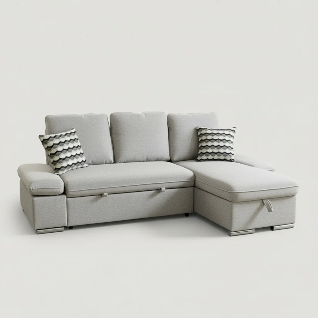 Langley Sectional Sofa Bed with Reversible Chaise and Storage