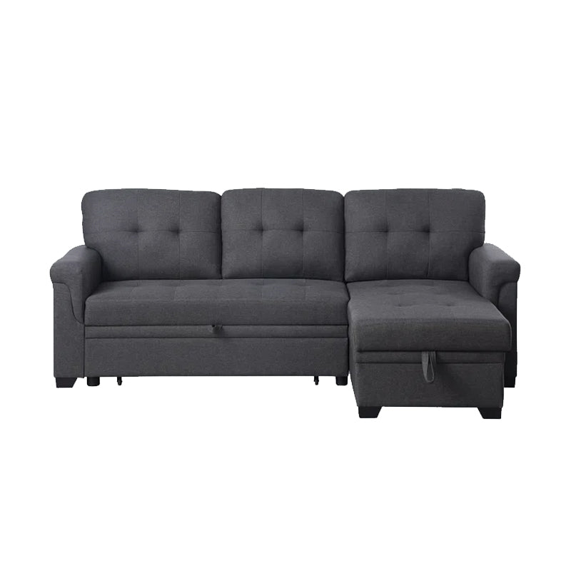 Nanaimo Sectional Sofa Bed with Storage - Dark Grey