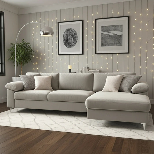 Halifax Sectional Sofa - Light Grey