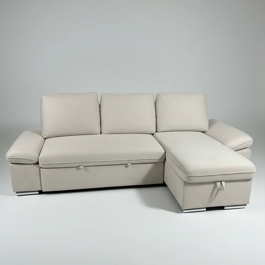 Langley Sectional Sofa Bed with Reversible Chaise and Storage