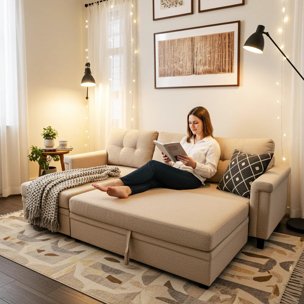 Nanaimo Sectional Sofa Bed with Storage