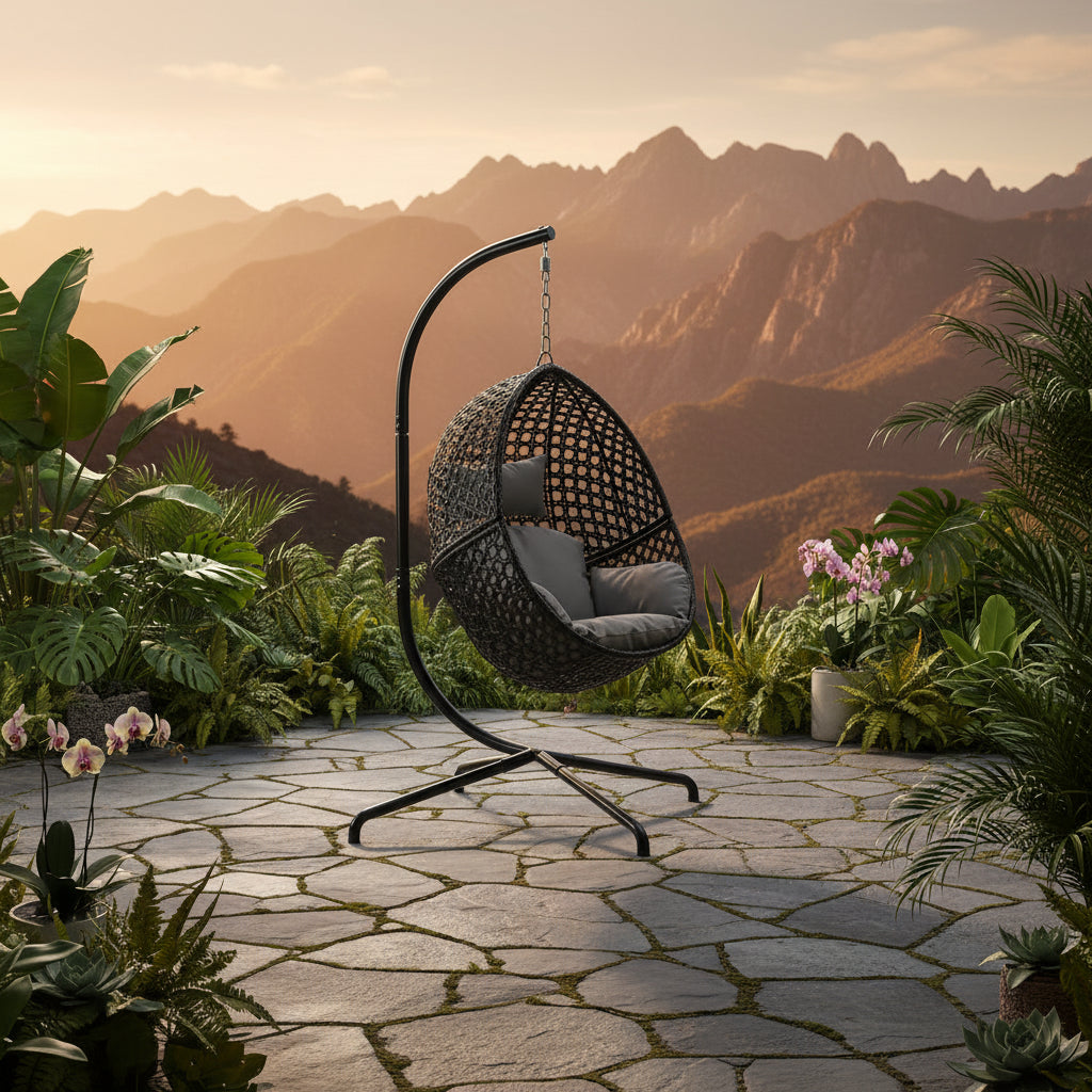 Single Folding Swing with Grey Cushion