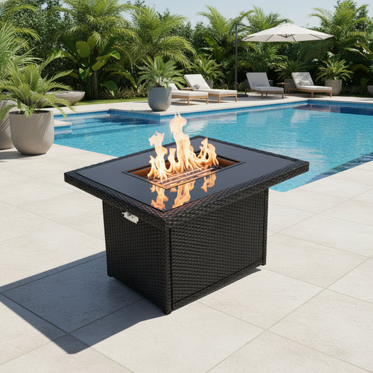 Wicker Fire Table