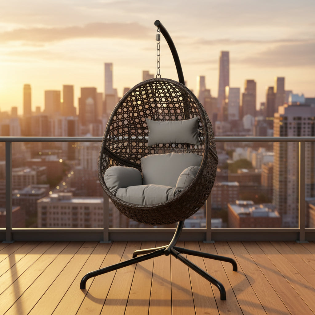 Single Folding Swing with Grey Cushion