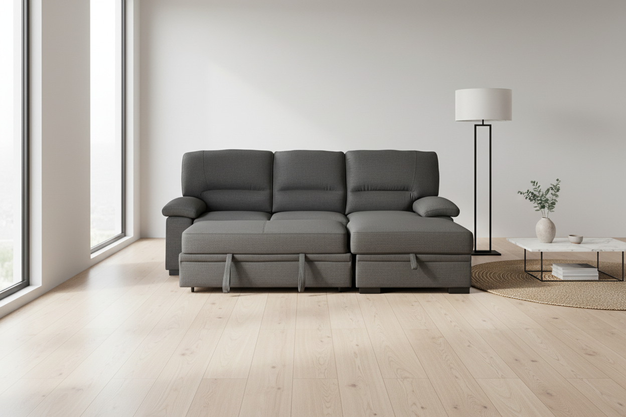 Whistler 3-Seater Family Sofa in Dark Grey - Modern Living Room