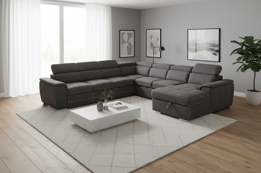 Banff Sectional Sofa Bed with Storage - Modern Living Room